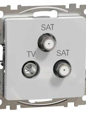 Zásuvka TV-SAT-SAT koncová Schneider Electric Sedna Design SDD113481S, 4dB, aluminium Sleva