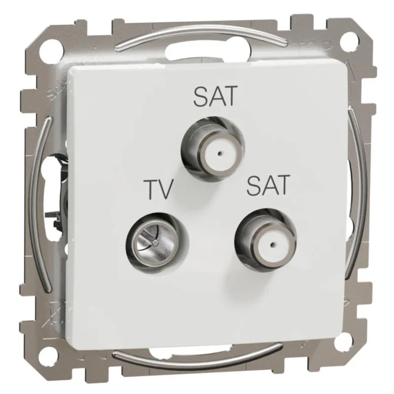 Zásuvka TV-SAT-SAT koncová Schneider Electric Sedna Design SDD111481S, 4dB, bílá Sezónní Sleva