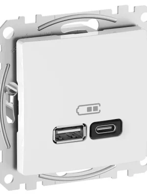 Cenový Hit Nabíječka Dvojitá USB A+C 3A 45W Schneider Sedna bílá akce 3+1 kit_SDD111404x4