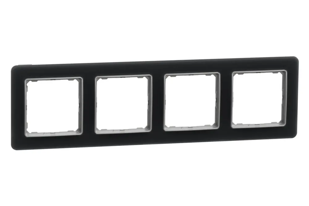 Vrácení Zdarma Rámeček čtyřnásobný Schneider Electric Sedna Elements SDD362804 kouřové sklo