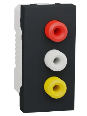 Aktuální 3 RCA konektory (video & audio) Schneider Electric Nová Unica NU343154, 1M, antracit