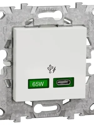Kup Teď Konektor rychlonabíjecí USB C 65W Schneider Unica bílá NU501418