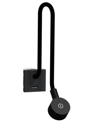Rychlé Dodání Lampička+nabíječka USB typu A 2,1A Schneider Unica antracit NU360354