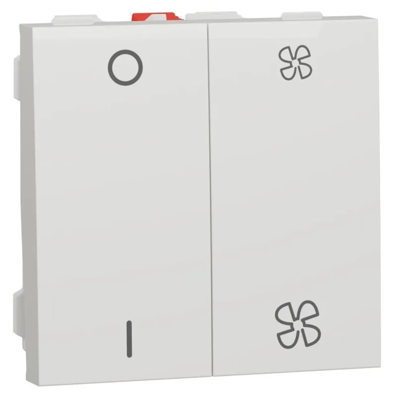 Bezpečná Platba Mechanismus ovládání rychlosti ventilátoru dvojitý Schneider Electric Nová Unica řazení 1/0, NU321418 bílá