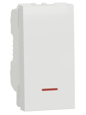 Spínač jednopólový se signalizační kontrolkou Schneider Electric Nová Unica č. 1Ss, NU316118S, 16A, 1M, bílá Finální Výprodej