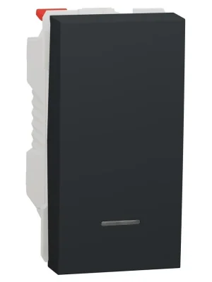 Originální Spínač s orientační kontrolkou Schneider Electric Nová Unica řazení 1/0 So, NU310654N, 1M, antracit