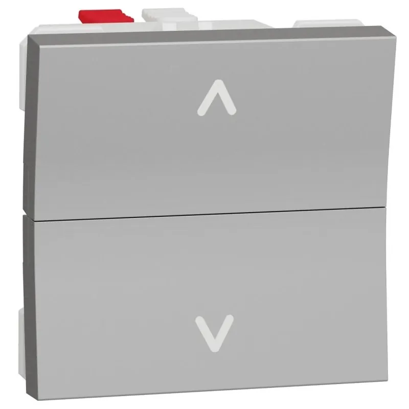 Časově Omezené Ovládač žaluziový tlačítkový Schneider Electric Nová Unica NU320730, 6A, 2M, aluminium