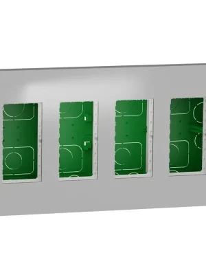 Centrální jednotka 4x4 modulů zapuštěná Schneider Unica System+ aluminium NU174430 Akční Nabídka