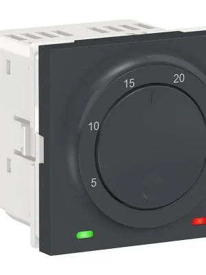 Koupit Online Termostat prostorový otočný 2M Schneider Unica antracit NU350154