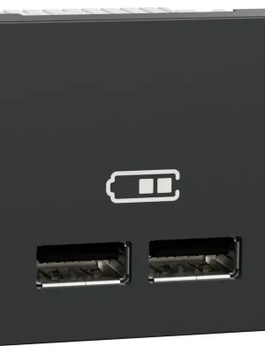 Časově Omezené Nabíjecí dvojitý konektor Schneider Unica USB A+A 2.1A 2M antracit NU341854