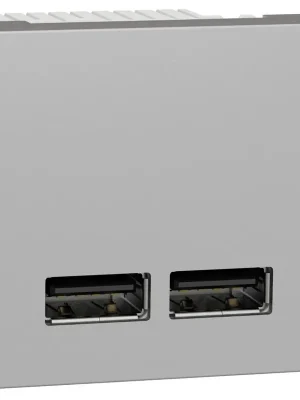 Nejprodávanější Nabíjecí dvojitý konektor Schneider Unica USB A+A 2.1A 2M aluminium NU341830