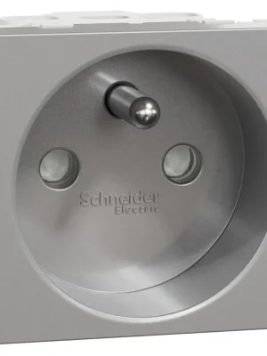 Zásuvka šroubová s clonkami Schneider Unica 250V/16A 2P+E aluminium NU303930E Nejlepší Cena