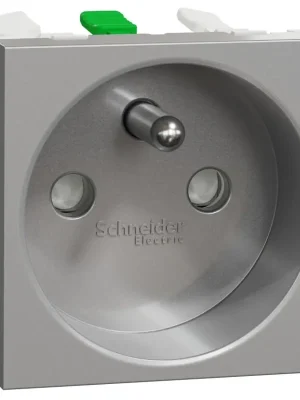 Cenová Bomba Zásuvka bezšroubová s clonkami Schneider Unica 250V/16A 2P+E aluminium NU305930E