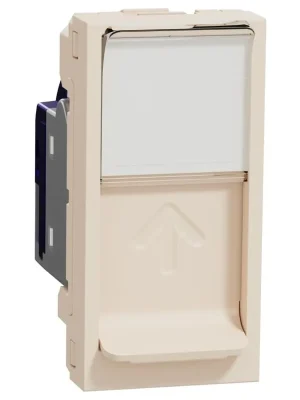 Nová Kolekce Datová zásuvka Schneider Electric Nová Unica 1xRJ45ST kat.6a FTP, NU344844, 1M, béžová