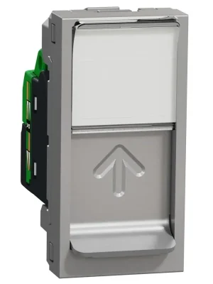 Datová zásuvka Schneider Electric Nová Unica 1xRJ45ST kat.6 UTP, NU341430, 1M, aluminium Značkový
