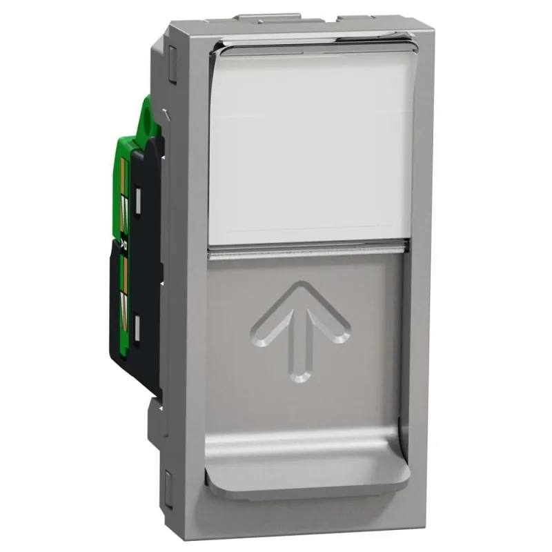 Datová zásuvka Schneider Electric Nová Unica 1xRJ45ST kat.6 UTP, NU341430, 1M, aluminium Značkový