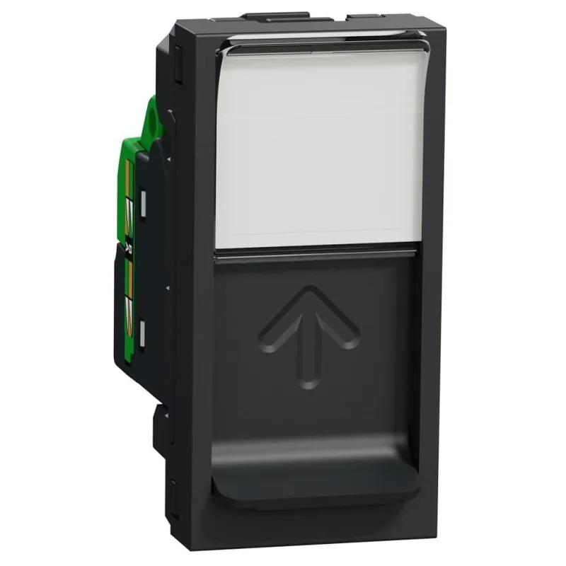 Datová zásuvka Schneider Electric Nová Unica 1xRJ45ST kat.6 STP, NU341654, 1M, antracit Značkový