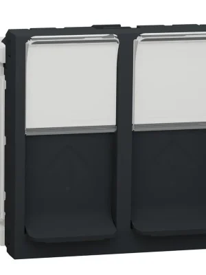 Datová zásuvka Schneider Electric Nová Unica 2xRJ45ST kat.5e UTP, NU342054, 2M, antracit Nejlepší Cena