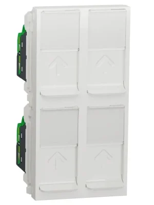 Datová zásuvka Schneider Electric Nová Unica 4xRJ45ST kat.6a UTP, NU348518, 4M, bílá Must-Have