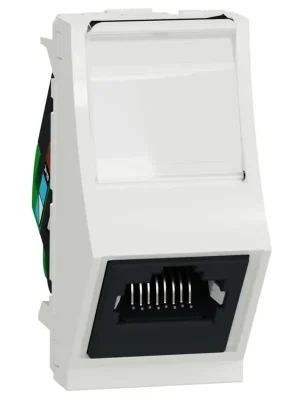 Datová zásuvka zkosená Schneider Electric Nová Unica RJ45ST kat.6 STP, NU340618, 1M, bílá Cenová Bomba