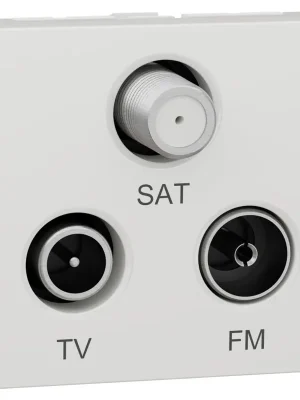 Sezónní Sleva Zásuvka R/TV/SAT s F-konektorem koncová Schneider Electric Nová Unica NU345020, 2M, bílá antibakteriální