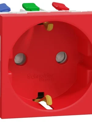 Jen Po Omezenou Doba Zásuvka Schuko 2P+E Schneider Electric Nová Unica NU305703, 250V/16A, clonky, bezšroubová,červená