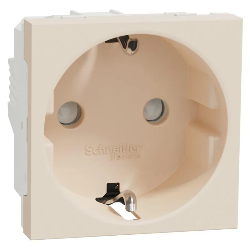 Dokud Zásoby Vydrží Zásuvka Schuko 2P+E Schneider Electric Nová Unica NU303744, 250V/16A, clonky, šroubová,béžová