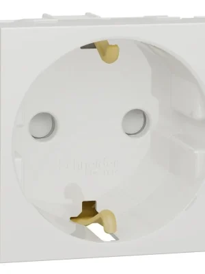 Přímo Od Výrobce Zásuvka Schuko 2P+E Schneider Electric Nová Unica NU303718, 250V/16A, clonky, šroubová,bílá