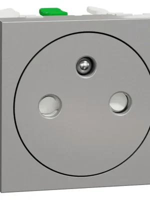 Zásuvka skrytá Schneider Electric Nová Unica NU305230E, 250V/16A 2P+E, clonky, bezšroubová, aluminium Sezónní Sleva