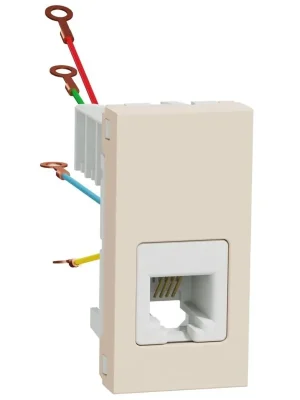 Telefonní zásuvka RJ12 Schneider Electric Nová Unica NU349144, 6 kontaktů, 1M, béžová Zlevněný
