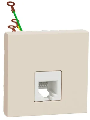 Pouze Dnes Telefonní zásuvka RJ12 Schneider Electric Nová Unica NU349744, 6 kontaktů, 2M, béžová