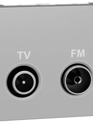 Zásuvka TV/R koncová Schneider Electric Nová Unica NU345230, 4 dB, 2M, aluminium Hit Sezóny