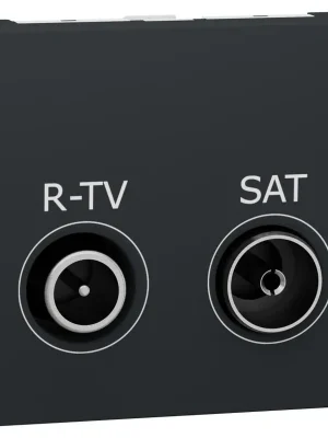 Zásuvka TV-R/SAT koncová Schneider Electric Nová Unica NU345554, 5,5 dB 2M, antracit Must-Have
