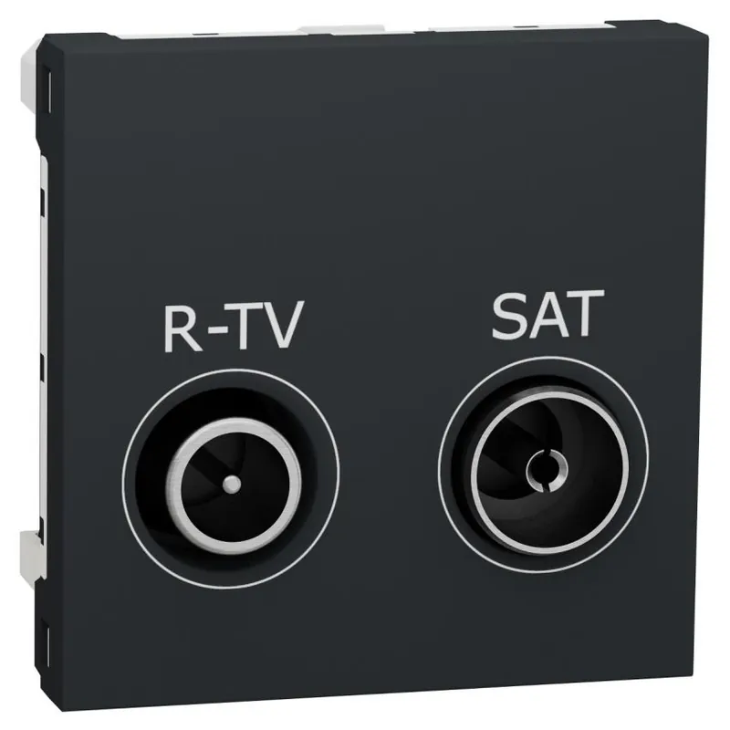 Zásuvka TV-R/SAT koncová Schneider Electric Nová Unica NU345554, 5,5 dB 2M, antracit Must-Have