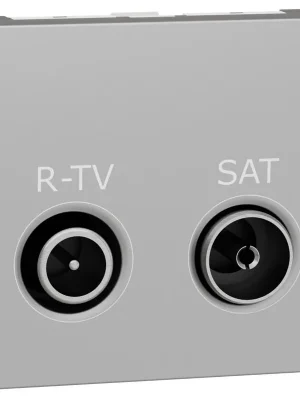 Akce Zásuvka TV-R/SAT průběžná Schneider Electric Nová Unica NU345630, 11 dB 2M, aluminium