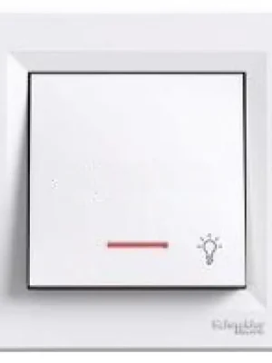Spínač s orientační kontrolkou Schneider Electric Asfora řazení 1/0So, EPH1800121, 10A, "světlo", bezšroubové svorky, bílá Rychlé Dodání