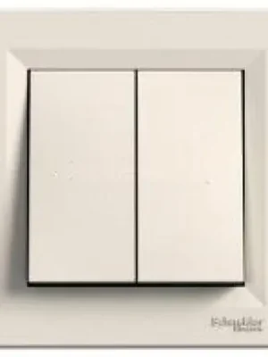 Sleva Spínač Schneider Electric Asfora řazení 6+6, EPH0600123, 10A, bezšroubové svorky, krémová