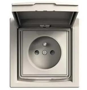 Zásuvka Schneider Electric Asfora 2P+PE, EPH2800323, 16A, IP44, clonky, víčko, krémová Originální