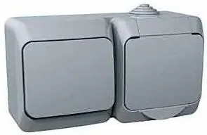 Zásuvka + spínač Schneider Electric Cedar Plus řazení 1, WDE000680, 16A, IP44, šedá Horká Nabídka