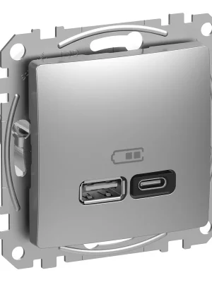 SCHNEIDER SEDNA DESIGN DVOJITÁ USB A+C NABÍJEČKA 3A 45W ALU SDD113404 Oblíbený