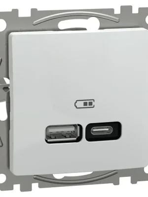 Autentický SCHNEIDER SEDNA DESIGN RYCHLONABÍJEČKA D/E DVOJITÁ USB A+C 21W BÍLÁ SDD111405