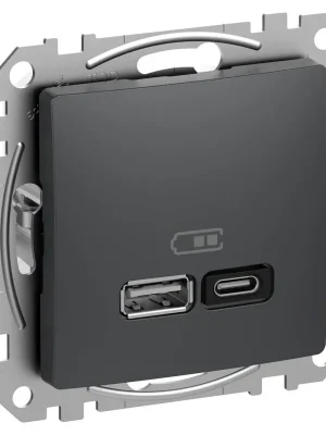 SCHNEIDER SEDNA DESIGN USB DVOJITÁ A+C NABÍJEČKA 3A 45W ANTRACIT SDD114404 Novinka