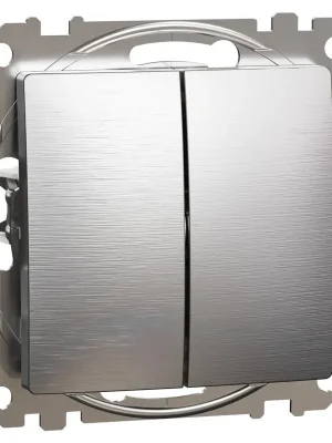 Finální Výprodej SCHNEIDER SEDNA ELEMENTS SPÍNAČ DVOJITÝ STŘÍDAVÝ Ř.6+6 LEŠTĚNÝ HLINÍK SDD170108U