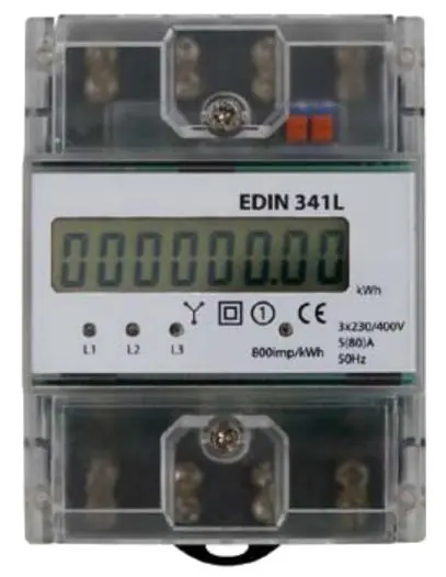 Elektroměr SEZ EDIN 341L 5-80A 7M/DIN 3fázový 1tarif LCD displej Must-Have
