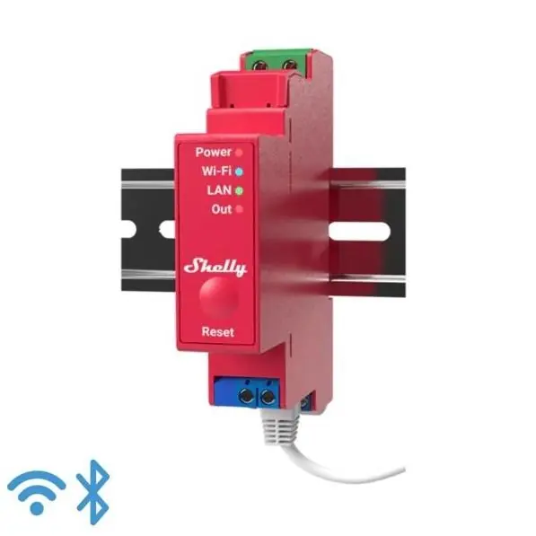 Oblíbený SHELLY PRO 1PM Spínací modul na DIN lištu, 1 kanál, 16A, 110-240V AC, měření spotřeby, WiFi, LAN
