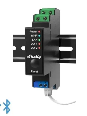 SHELLY PRO 2PM Spínací modul na DIN lištu, 2 kanály, 1-fázový, 2x16A, 110-240V AC, měření spotřeby, WiFi, LAN Tovární Cena