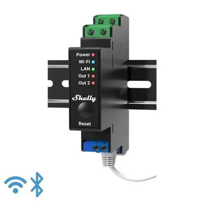 SHELLY PRO 2PM Spínací modul na DIN lištu, 2 kanály, 1-fázový, 2x16A, 110-240V AC, měření spotřeby, WiFi, LAN Tovární Cena