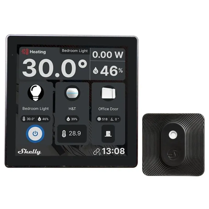 Tovární Cena Shelly Nástěnný displej WALL DISPLAY BLA BLU Wall Display Black + Blu H&T Black dotykový, barevný, integr. relé, sled. spotřeby en.+ senzor, černá