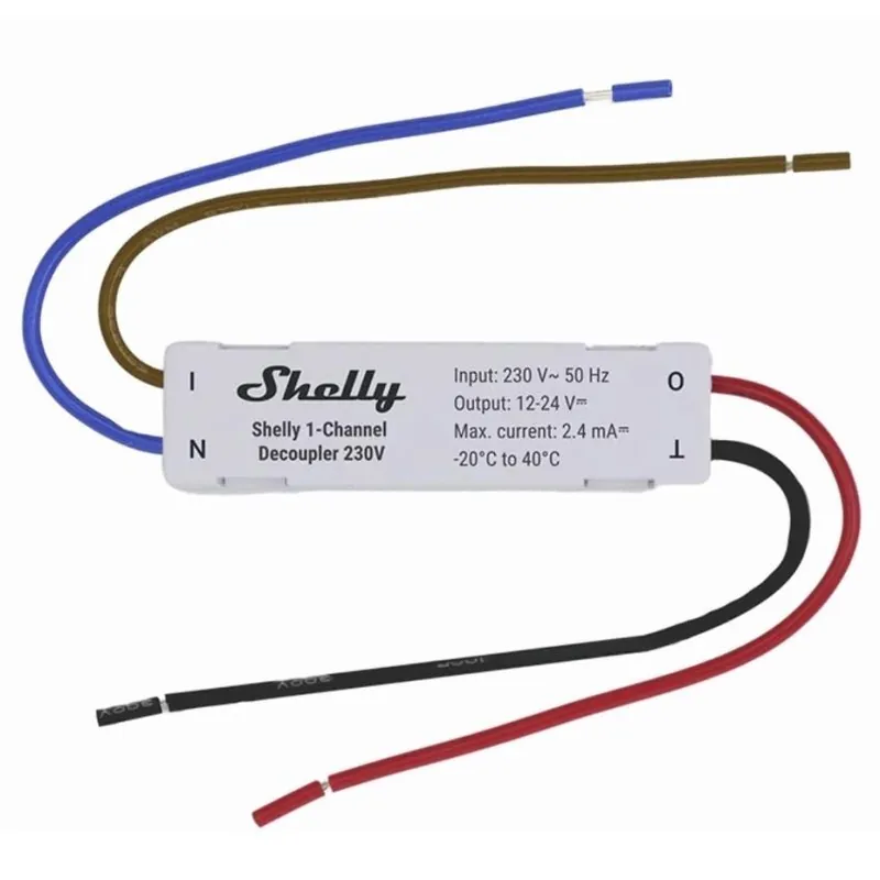 SHELLY MODUL PRO PROPOJENÍ AC VYPÍNAČŮ S DC ZAŘÍZENÍMI 1CHANNEL DECOUPLER 230V Rychlé Dodání