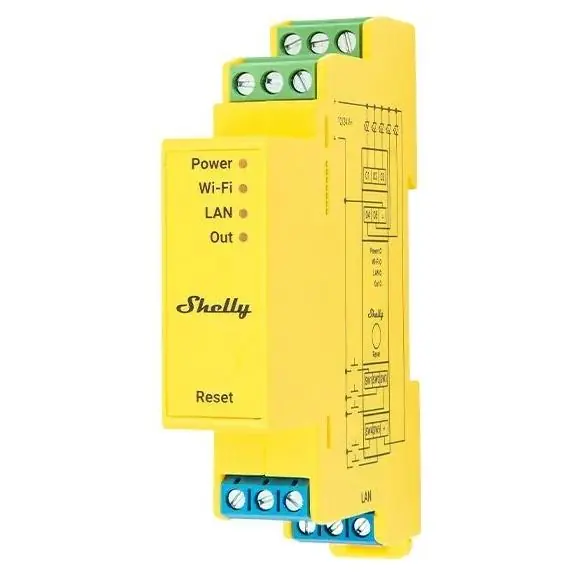 Originální SHELLY MODUL ŘÍZENÍ LED PÁSKŮ NA DIN LIŠTU 12/24V DC WIFI BLUETOOTH LAN SHELLY PRO RGBWW PM